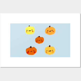 Pumpkin illustration pattern Posters and Art